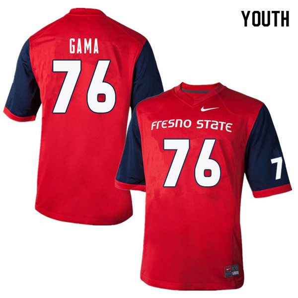 Youth #76 Shane Gama Fresno State Bulldogs College Football Jerseys Sale-Red - Click Image to Close